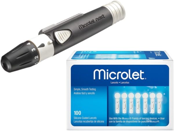 Microlet Next Lancing Device With 100 Lancets